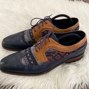 Messico wingtip navy blue South American dress shoes/oxfords